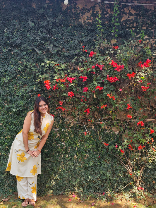 Jeenas floral pure cotton pant kurta