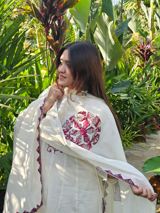 Jeenas pure mal cotton applique suit