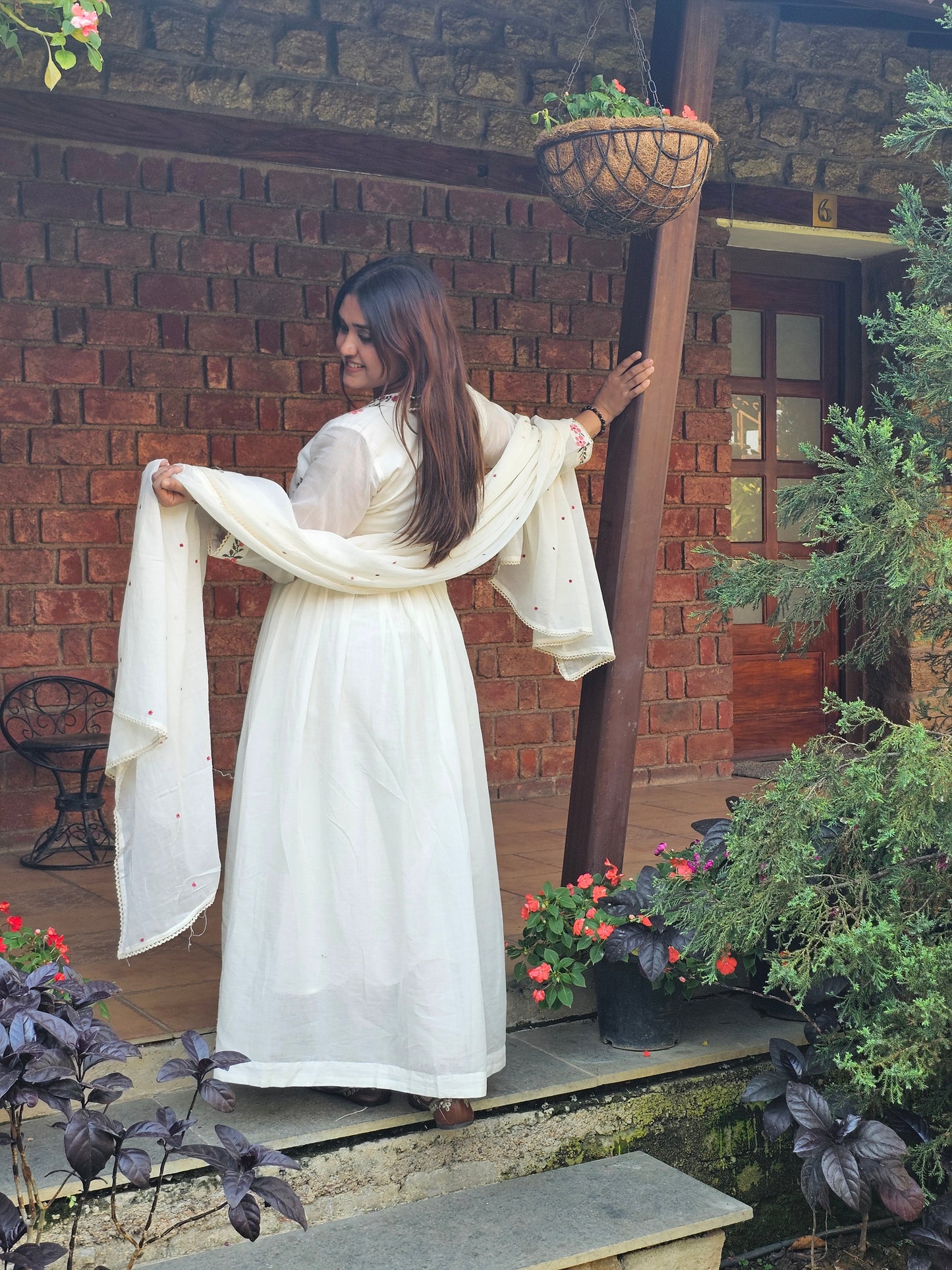 Jeenas anarkali pure mal cotton suit