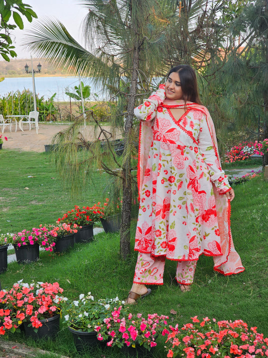 Jeenas floral pure mal cotton suit