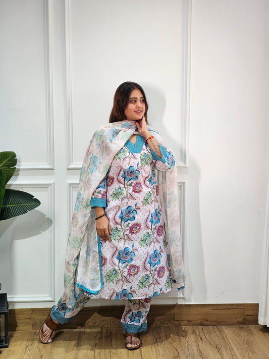 Jeenas floral pure mal cotton suit