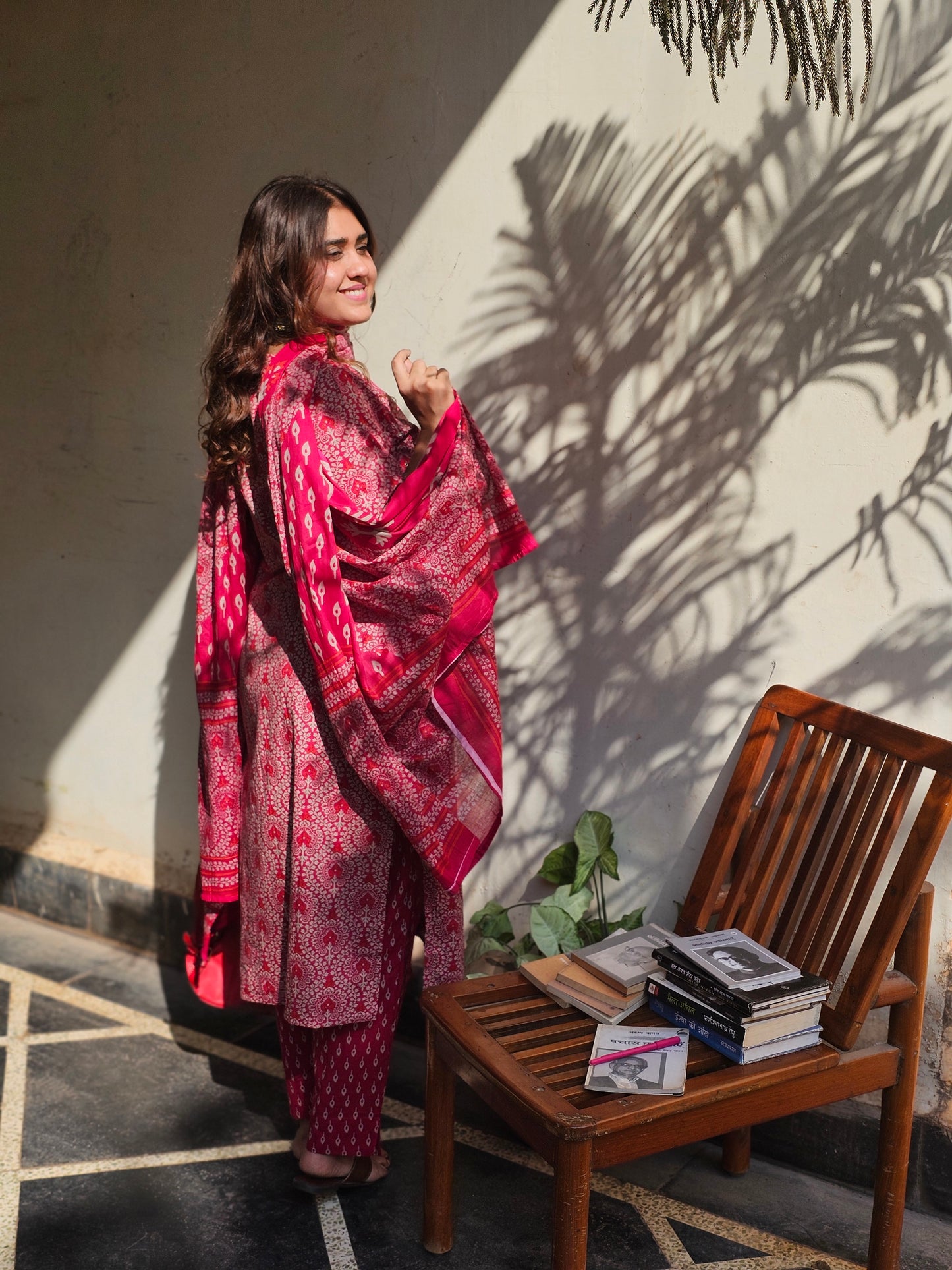Jeenas floral print pure mul cotton suit set