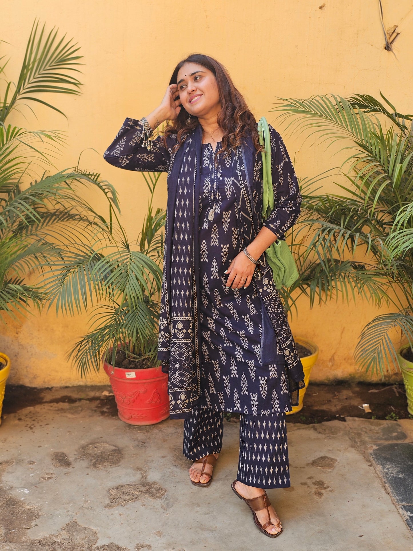 Jeenas ekat print pure mul cotton suit