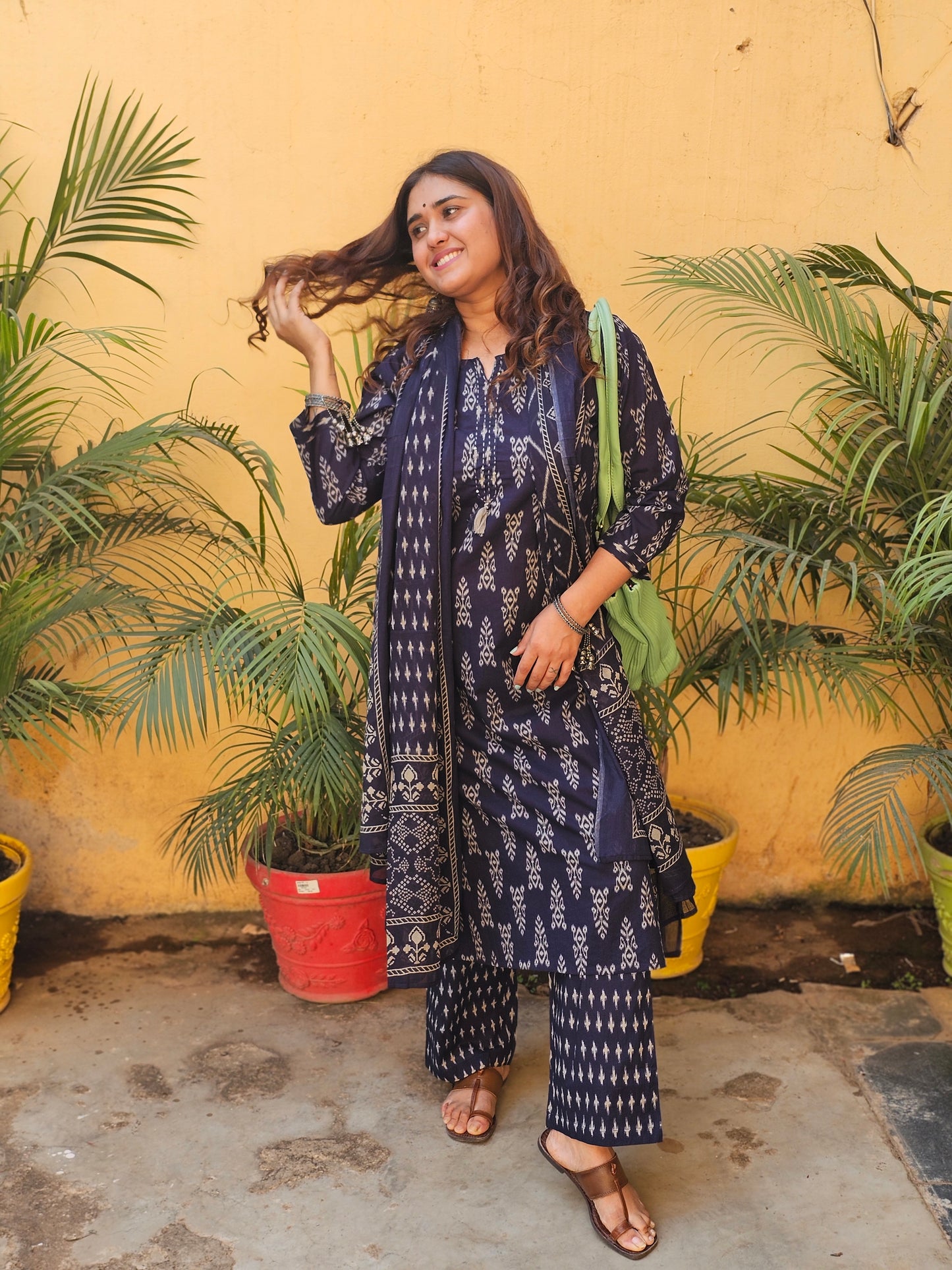 Jeenas ekat print pure mul cotton suit