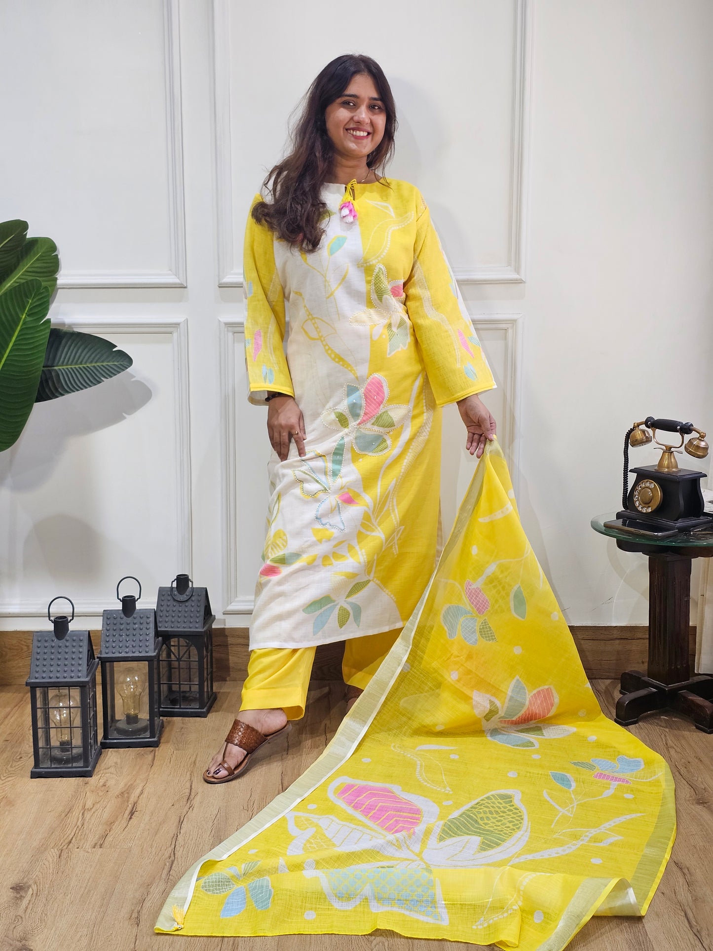 Jeenas pure linen suit set
