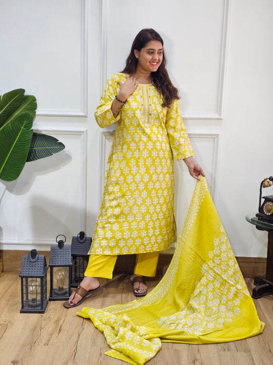 jeenas pure cotton muslin suit set