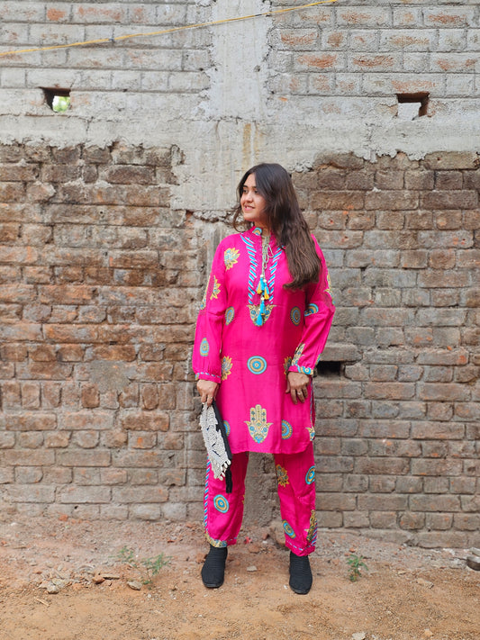 Jeenas  rani pure muslin cordset set