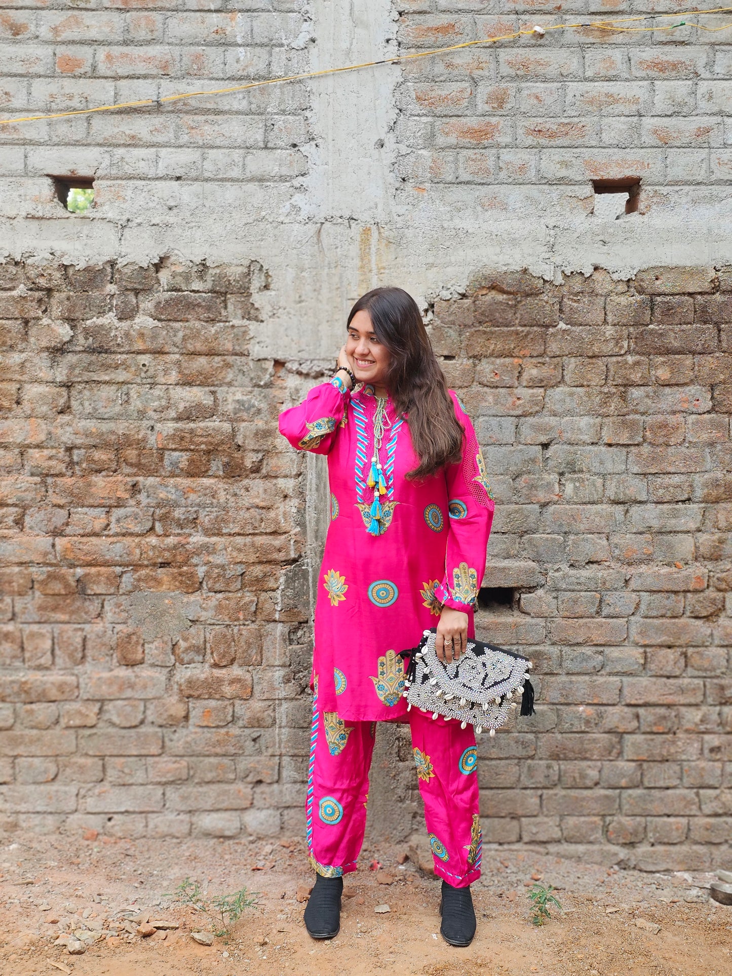 Jeenas  rani pure muslin cordset set