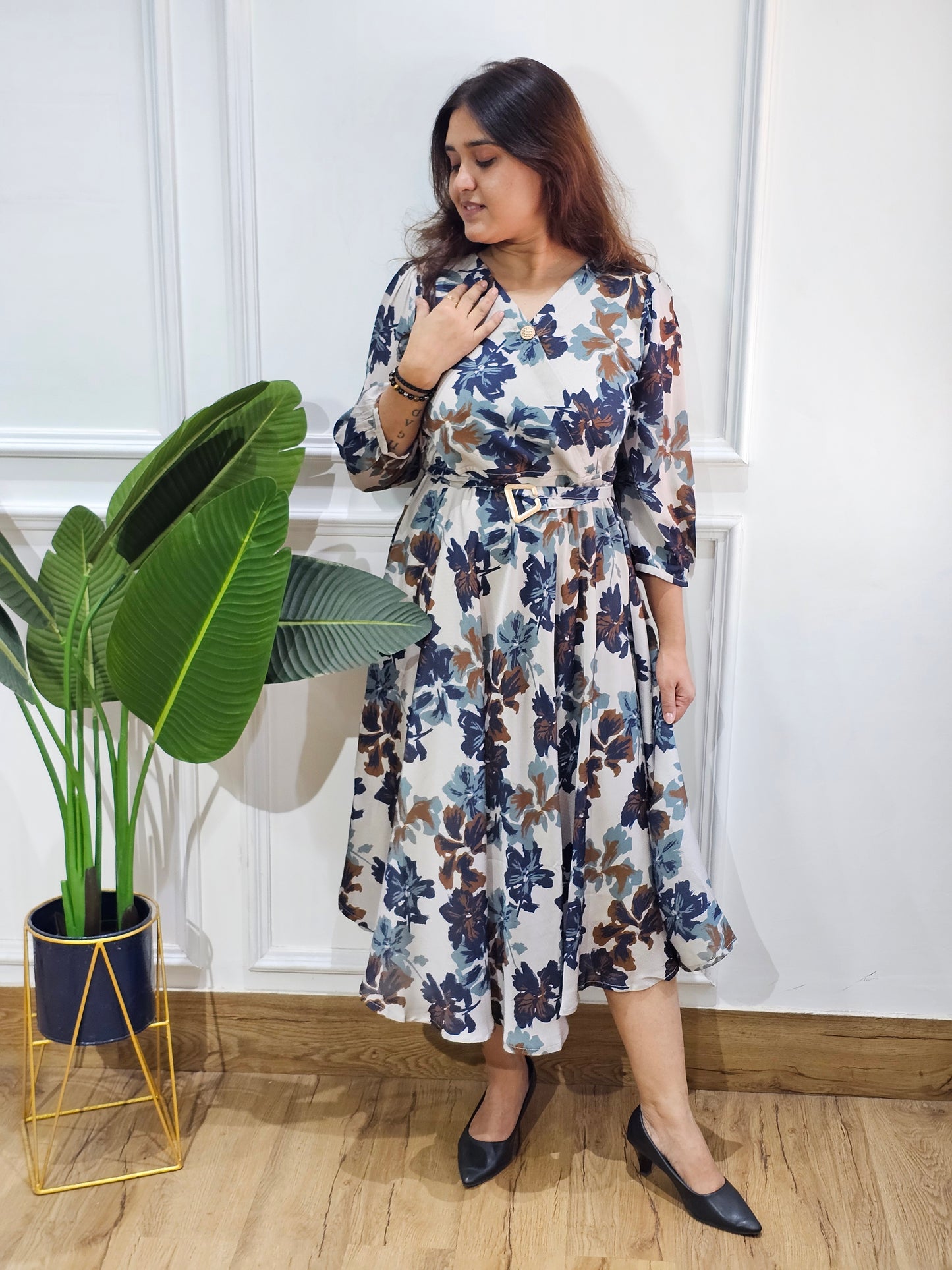 Jeenas floral beje tunic