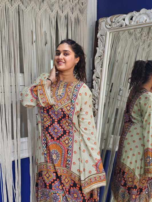Jeenas pakastani printed salwar set