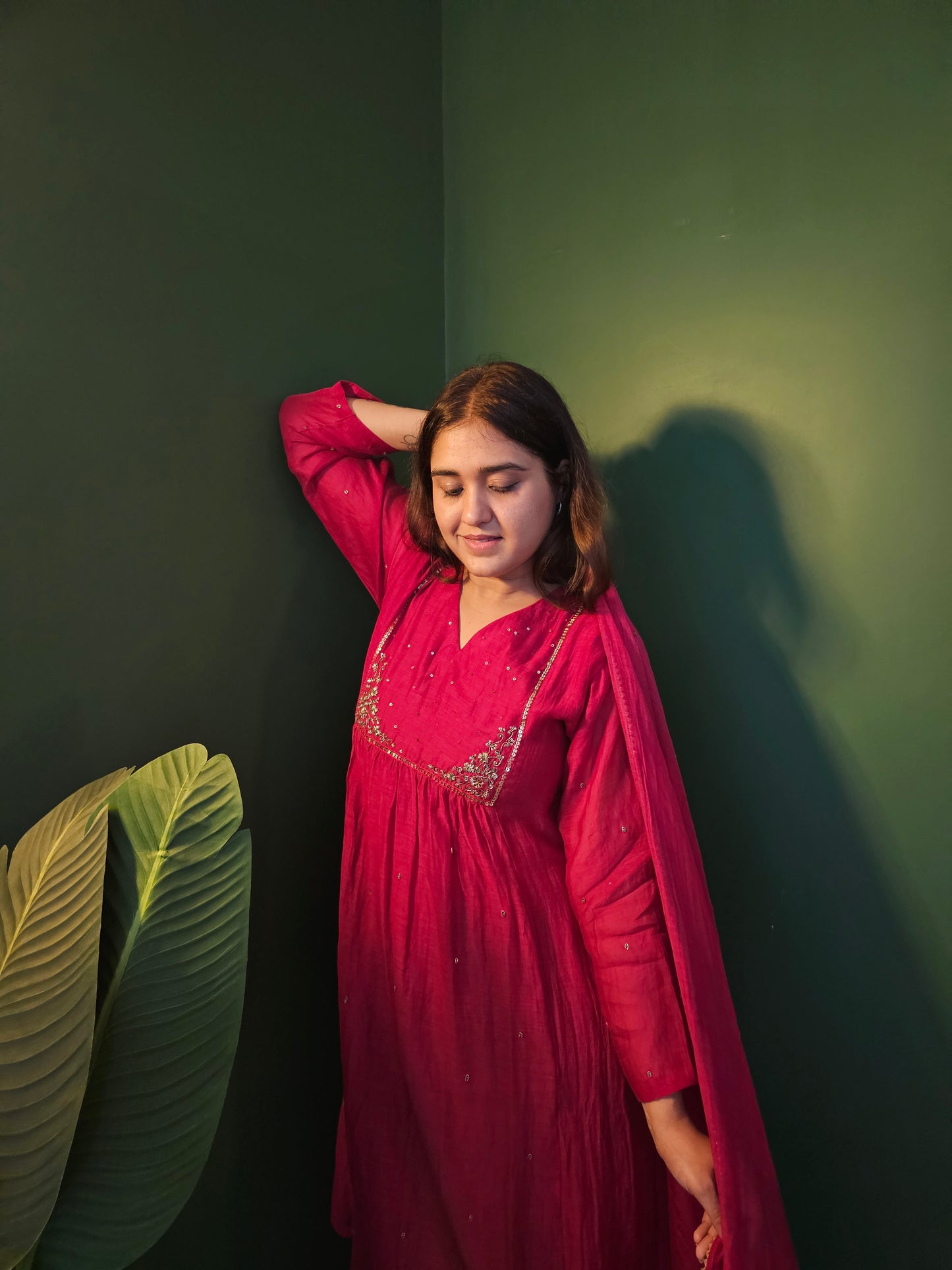Jeenas pure mul chanderi suit set