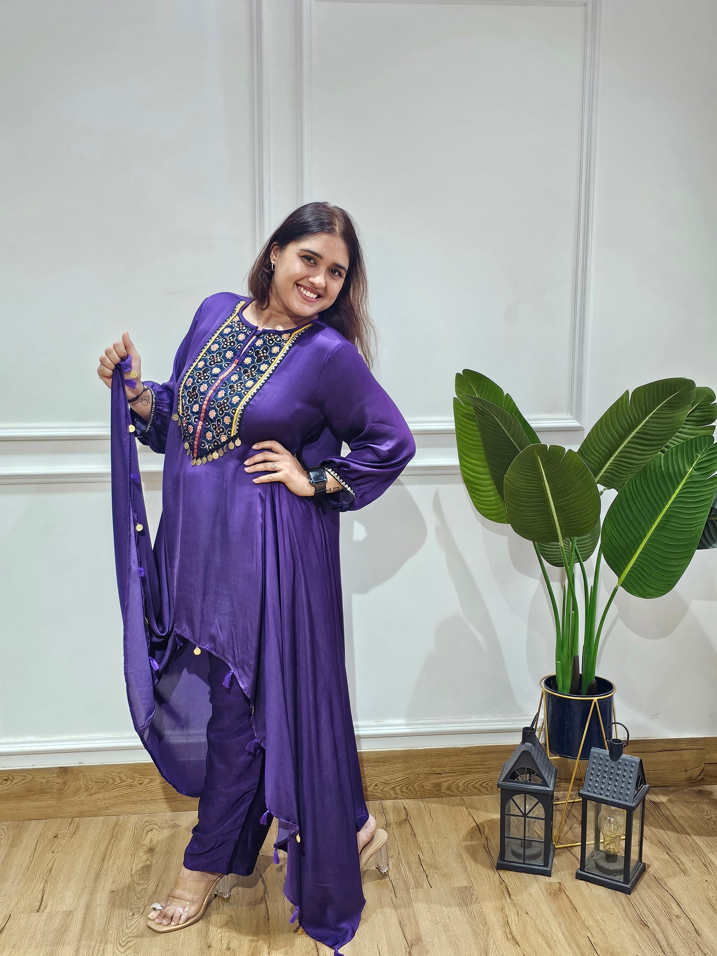 Jeenas Pure mul chanderi suit set