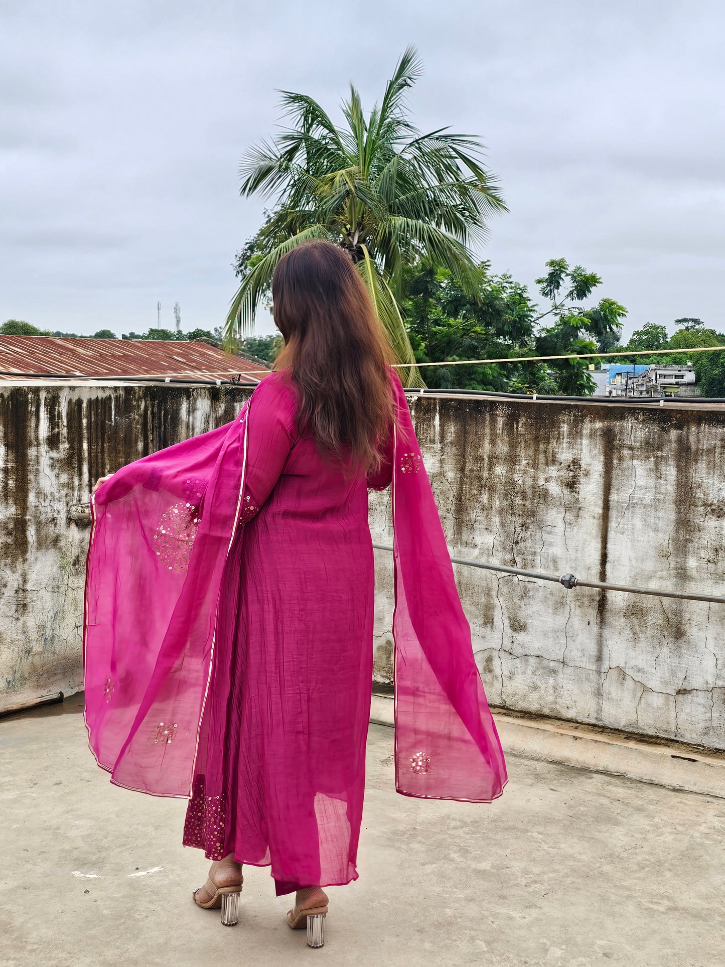 Jeenas pure mul chanderi sequin set