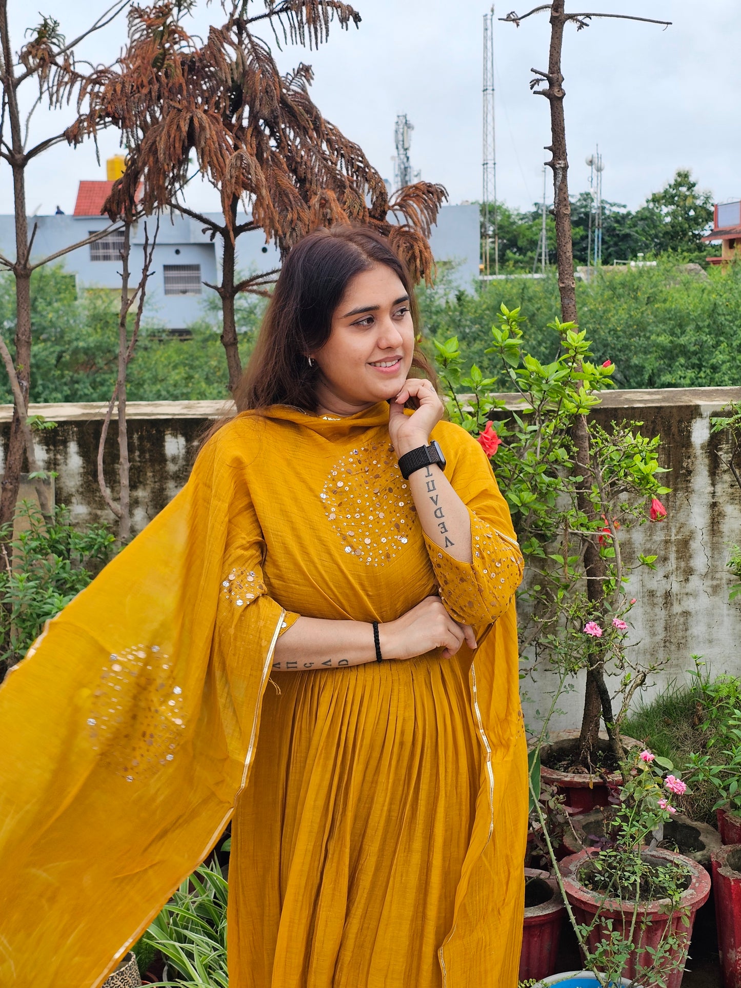 Jeenas pure mul chanderi sequin set