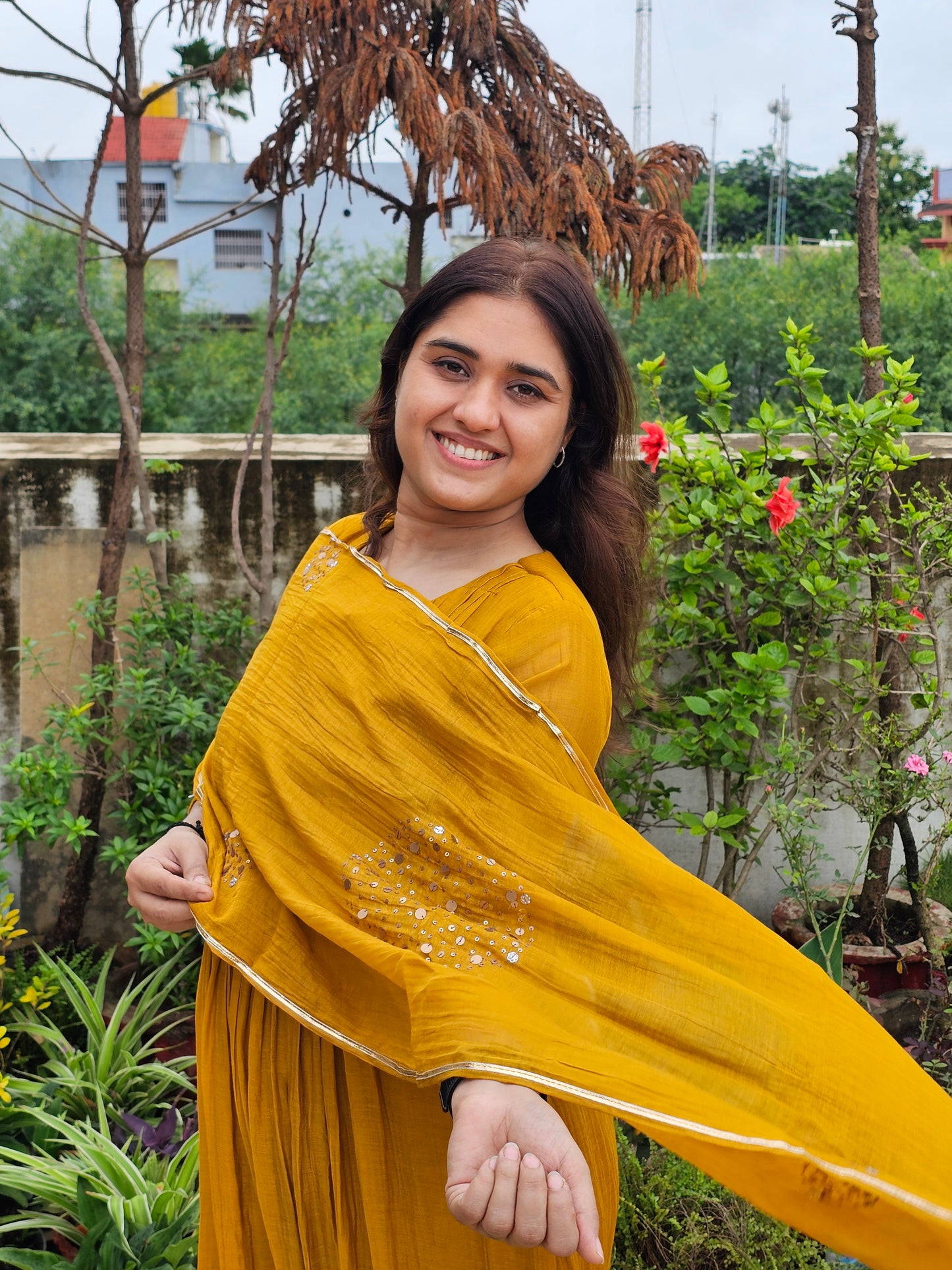 Jeenas pure mul chanderi sequin set