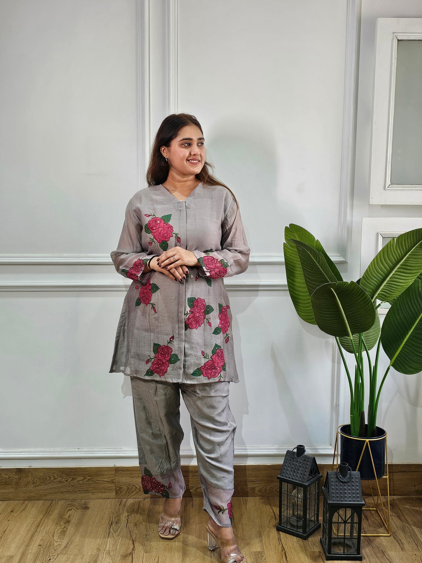 Jeenas pure mul chanderi Cord set