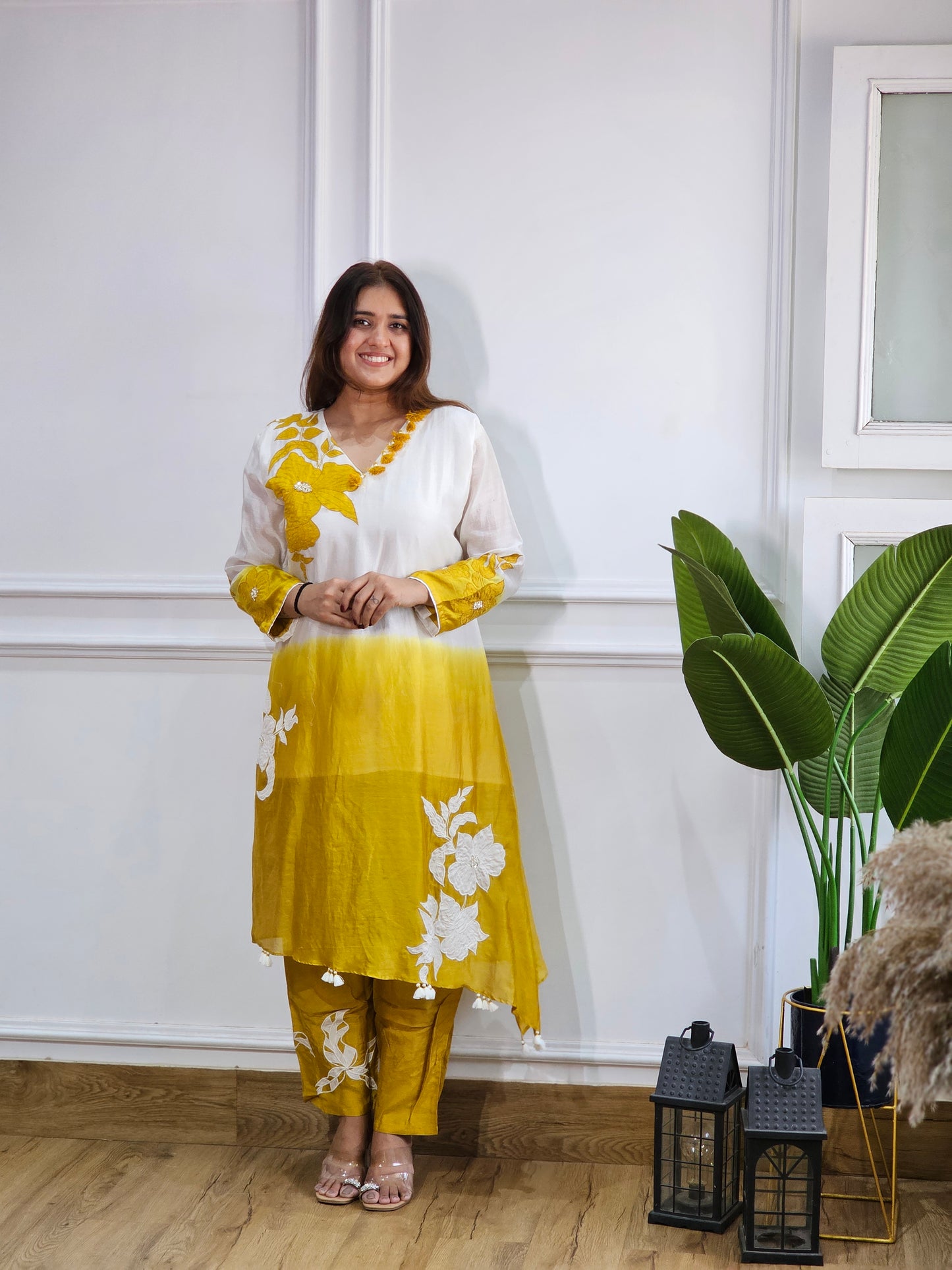 Jeenas pure mul chanderi Kurta set