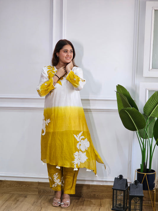 Jeenas pure mul chanderi Kurta set