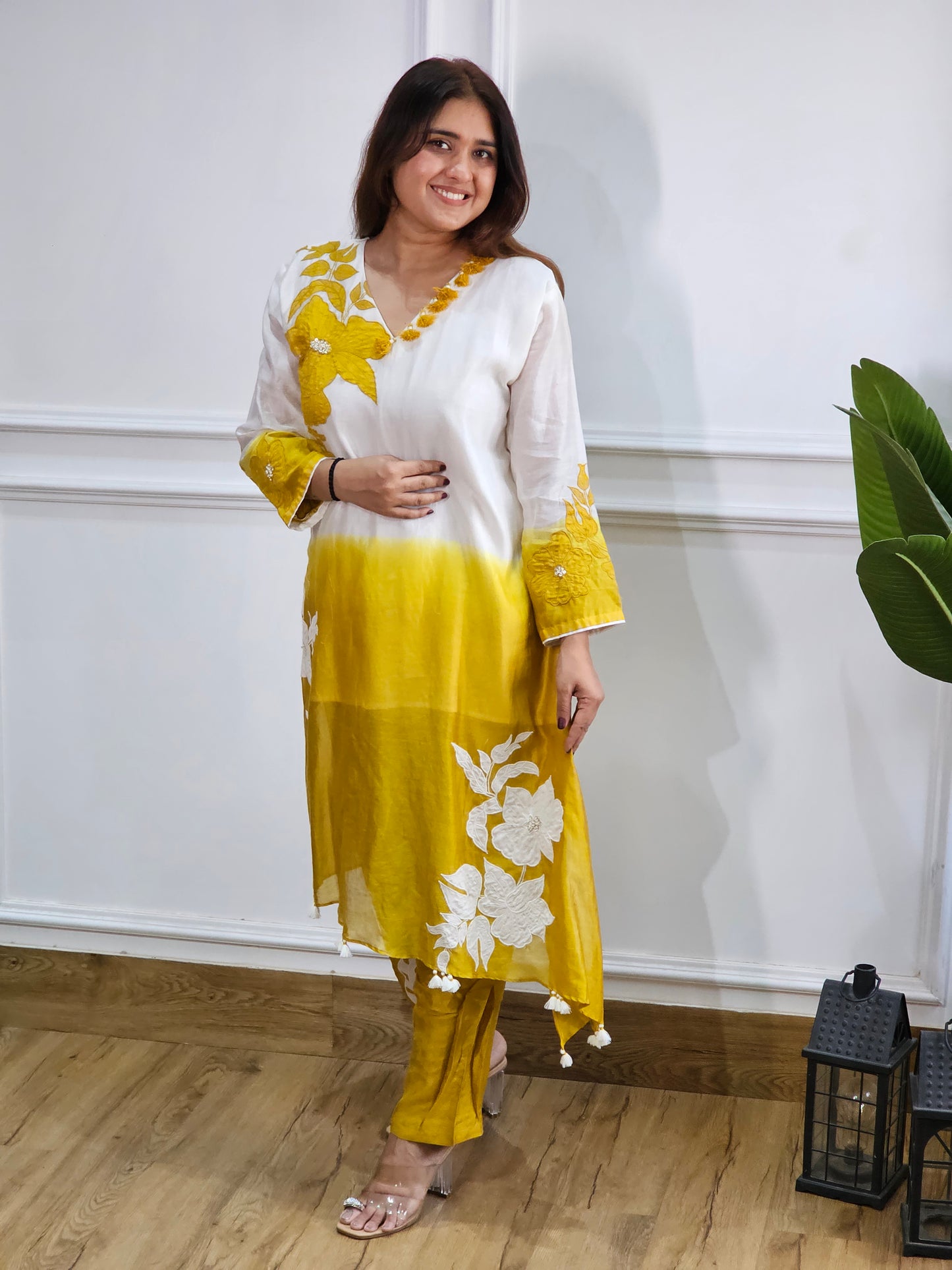 Jeenas pure mul chanderi Kurta set