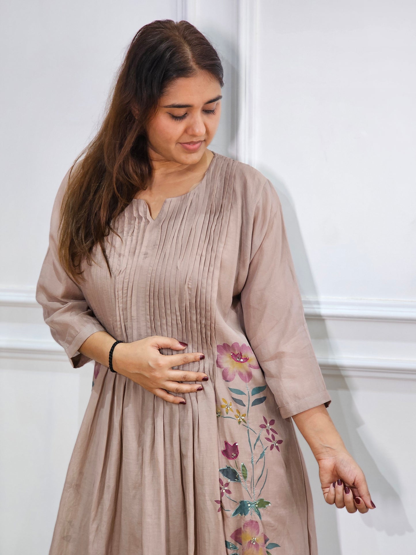 pure mul chanderi Kurta set