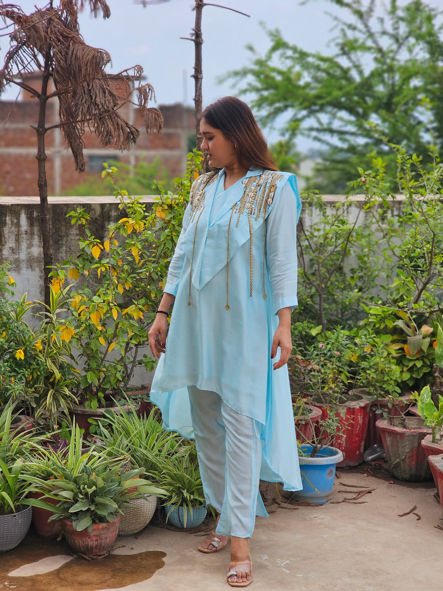 Jeenas pure mul chanderi Cord set