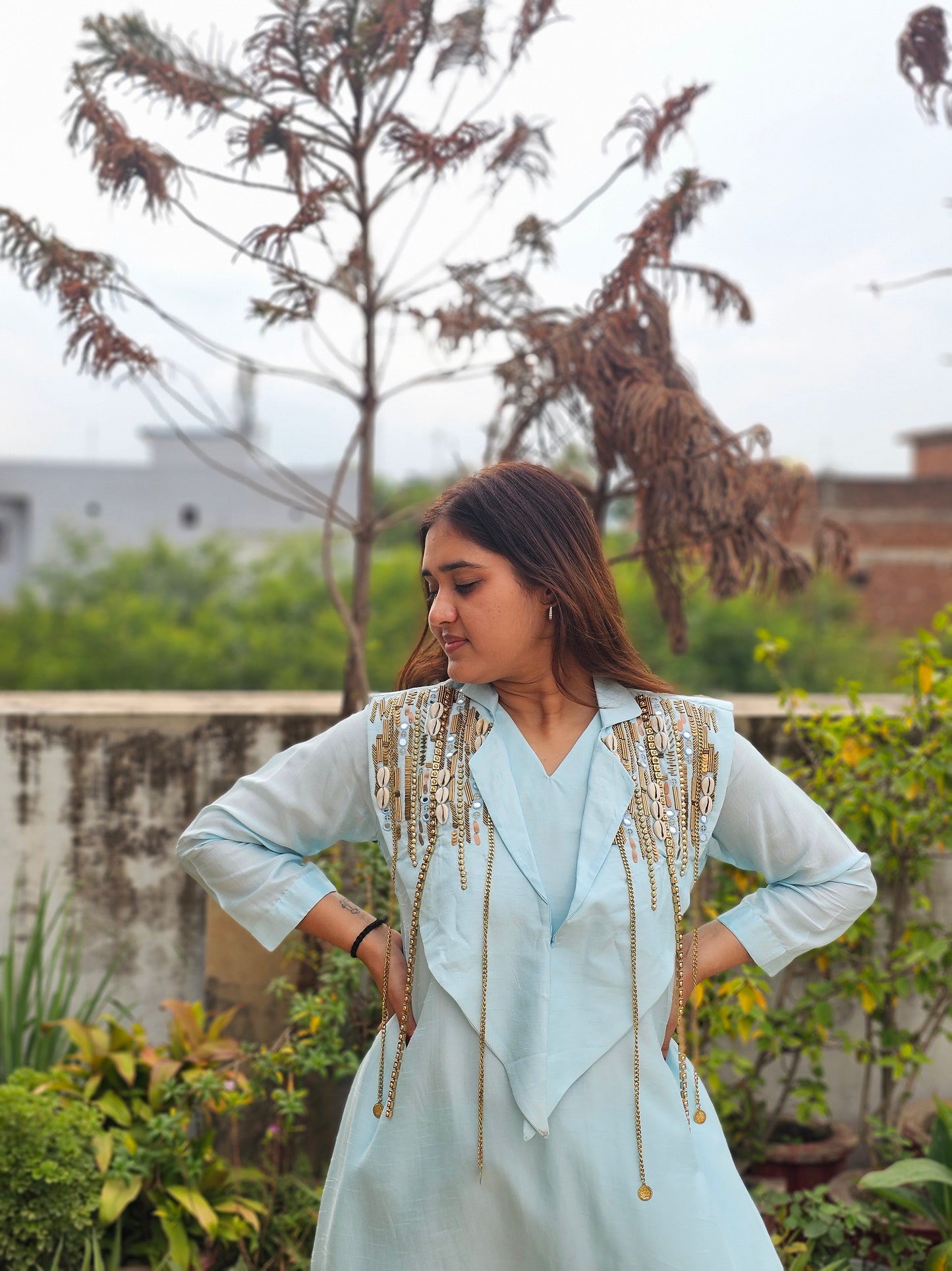 Jeenas pure mul chanderi Cord set
