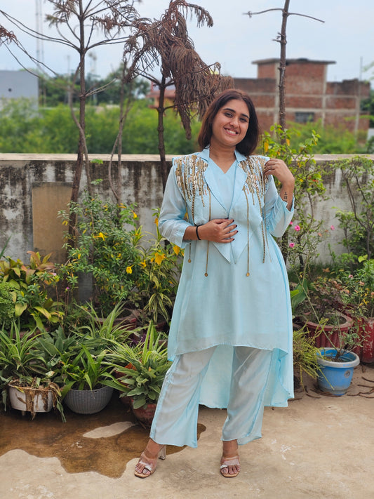 Jeenas pure mul chanderi Cord set