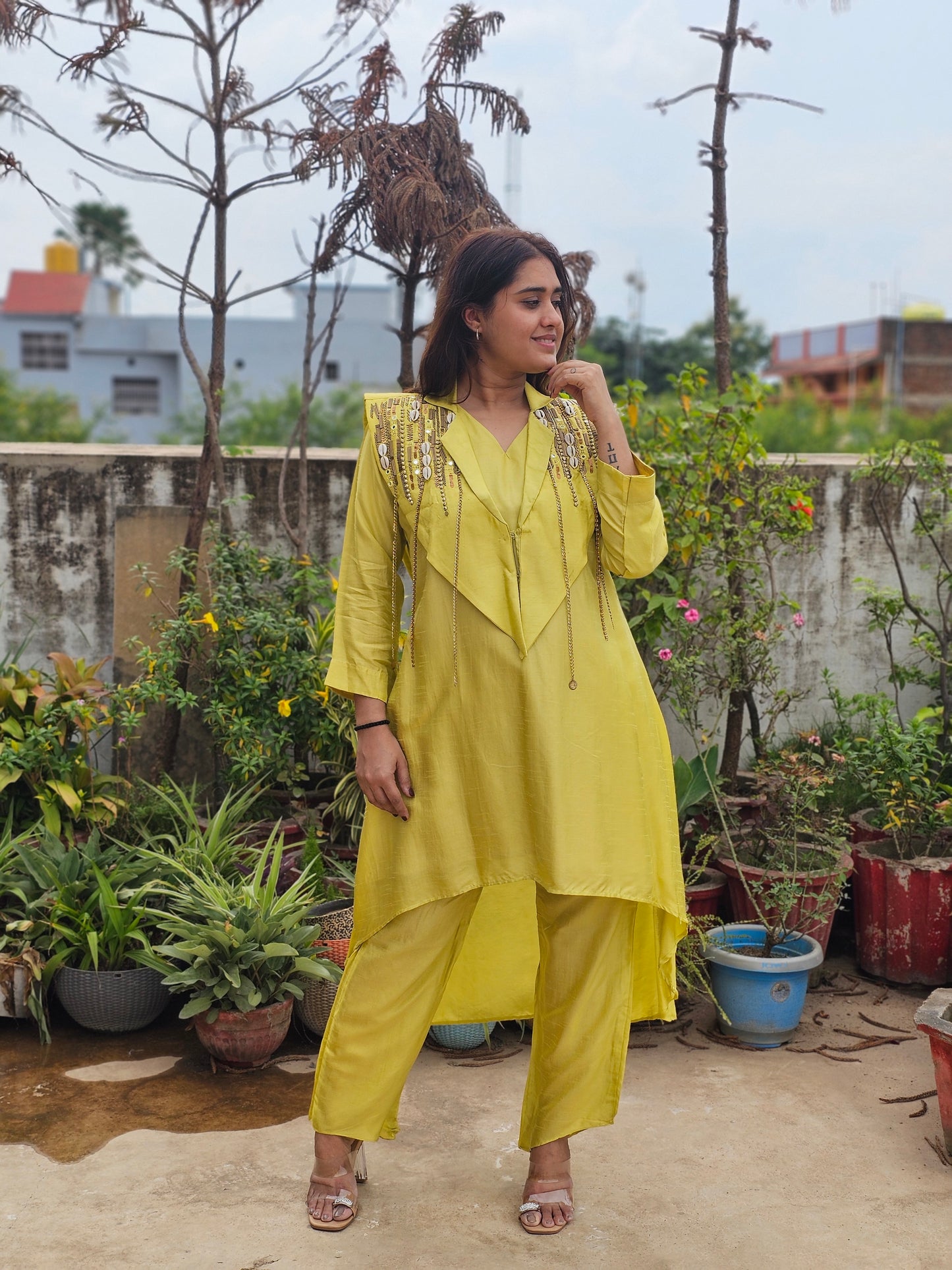 Jeenas pure mul chanderi Cord set