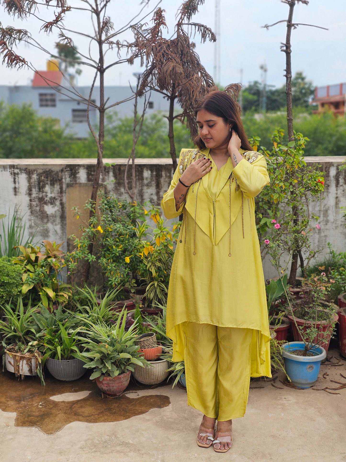 Jeenas pure mul chanderi Cord set