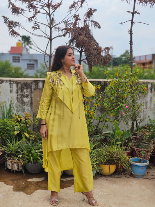 Jeenas pure mul chanderi Cord set
