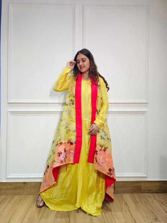 indowestern pure organz one piece