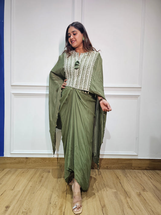 Jeenas indowestern pure crepe cordset