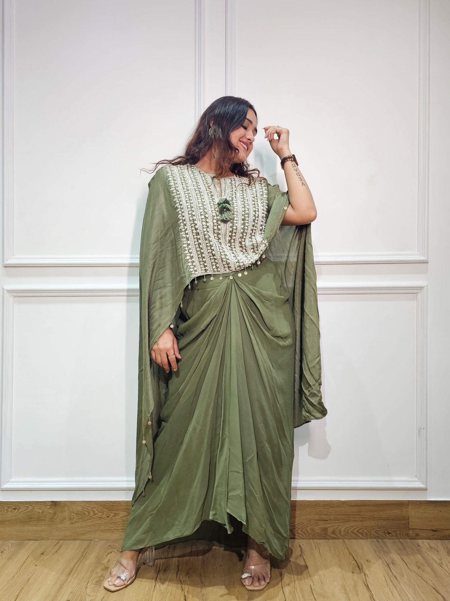 Jeenas indowestern pure crepe cordset