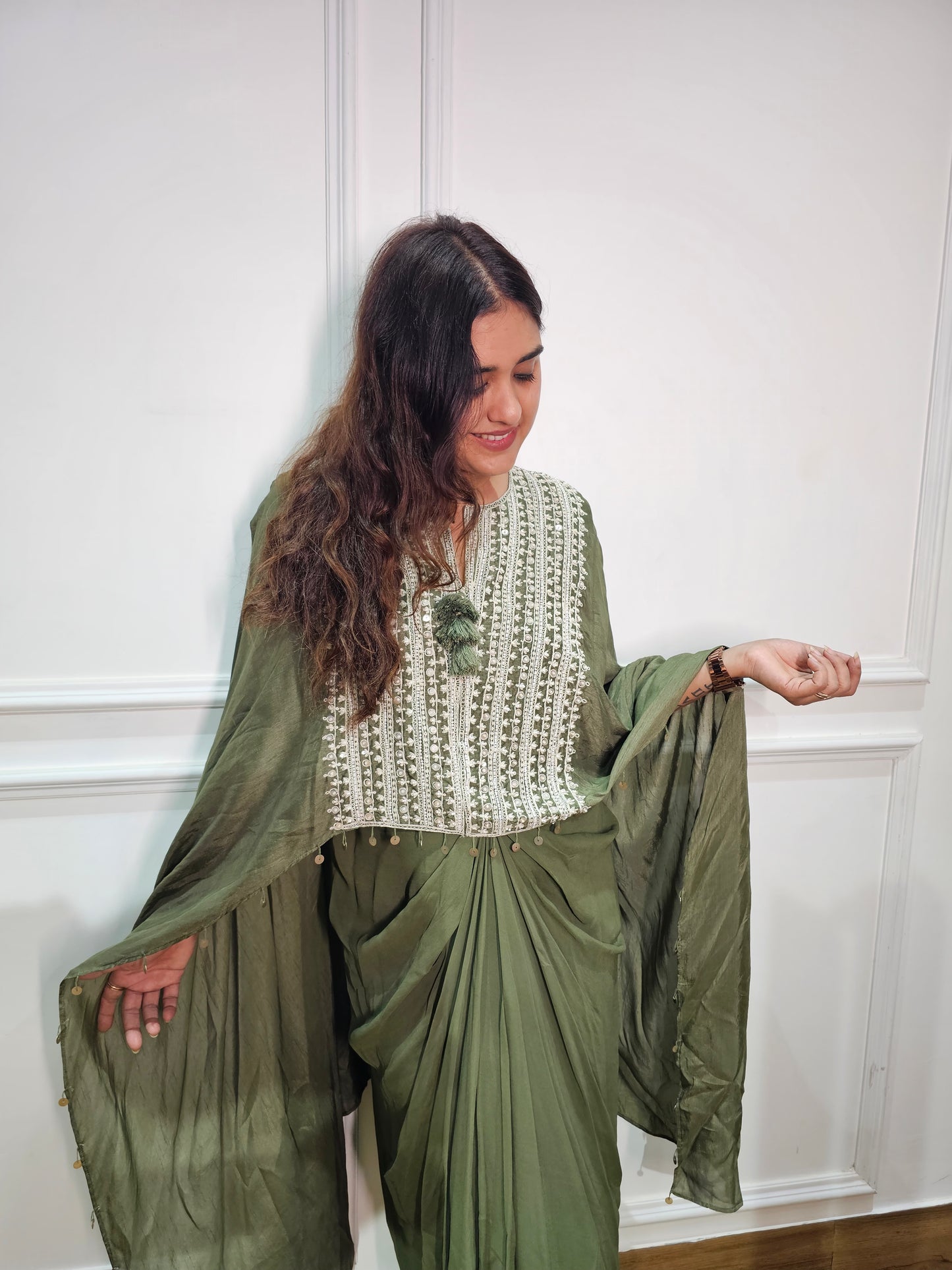 Jeenas indowestern pure crepe cordset