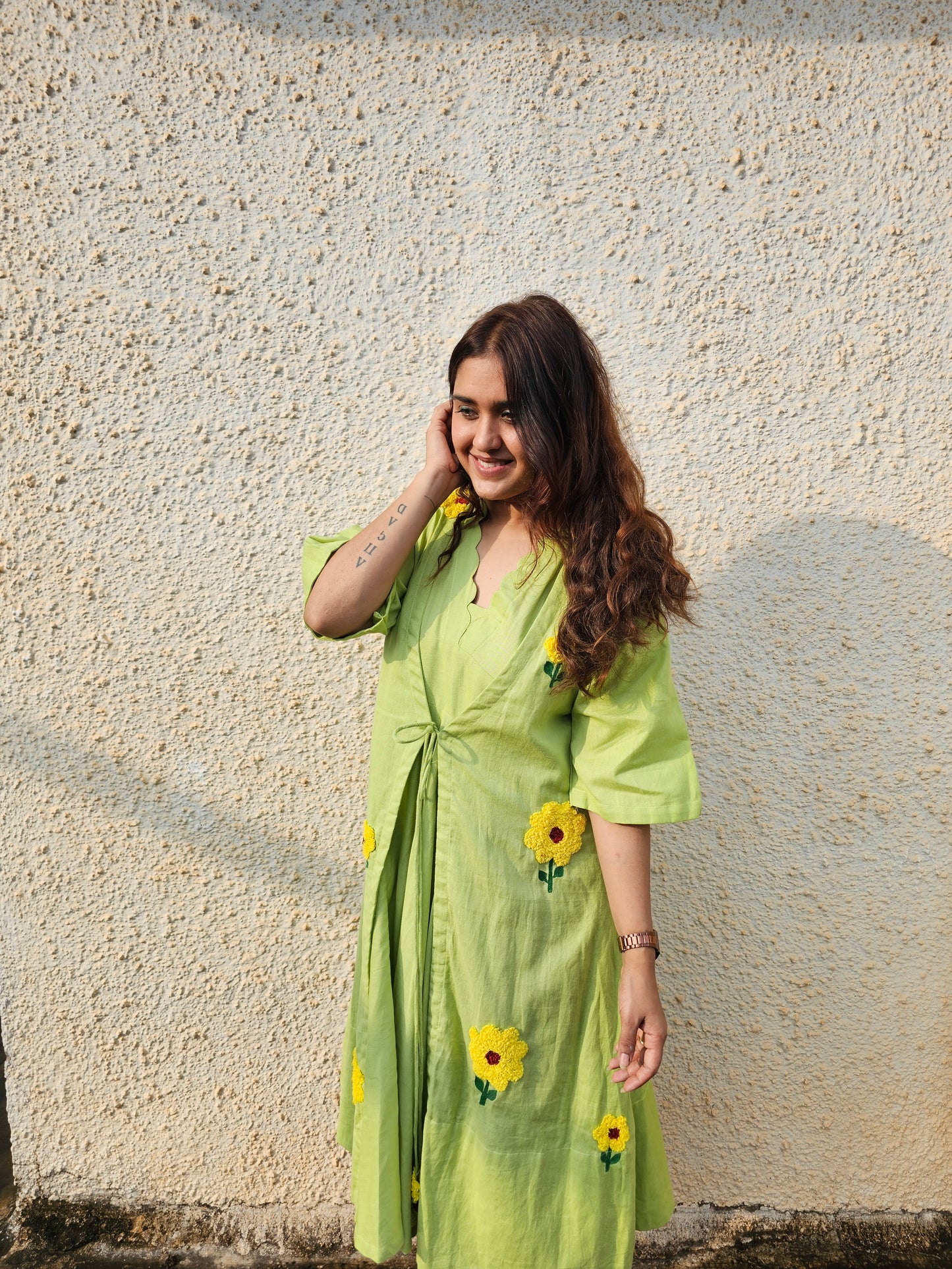Jeenas sunflower pure cotton two piece tunic