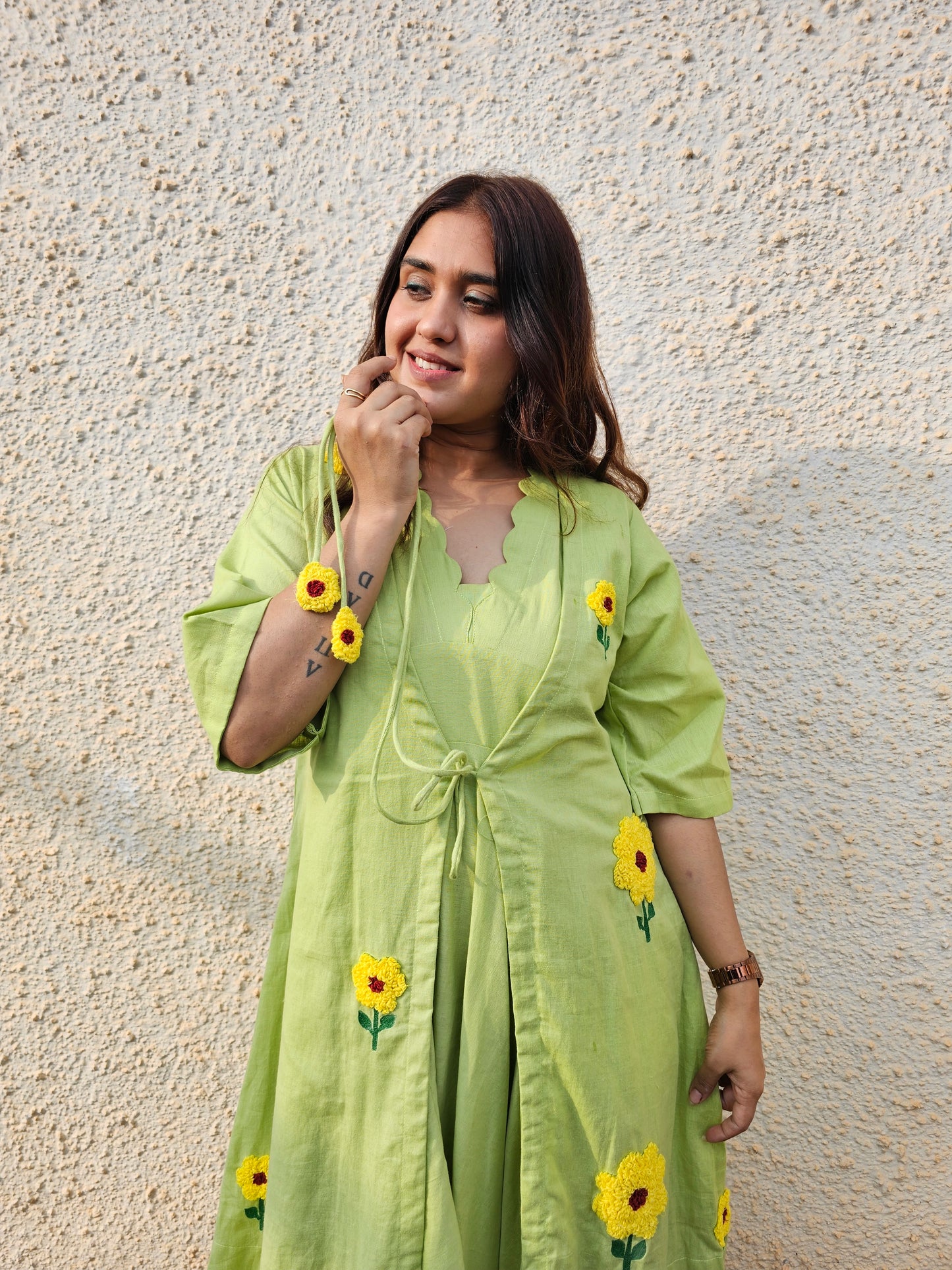Jeenas sunflower pure cotton two piece tunic