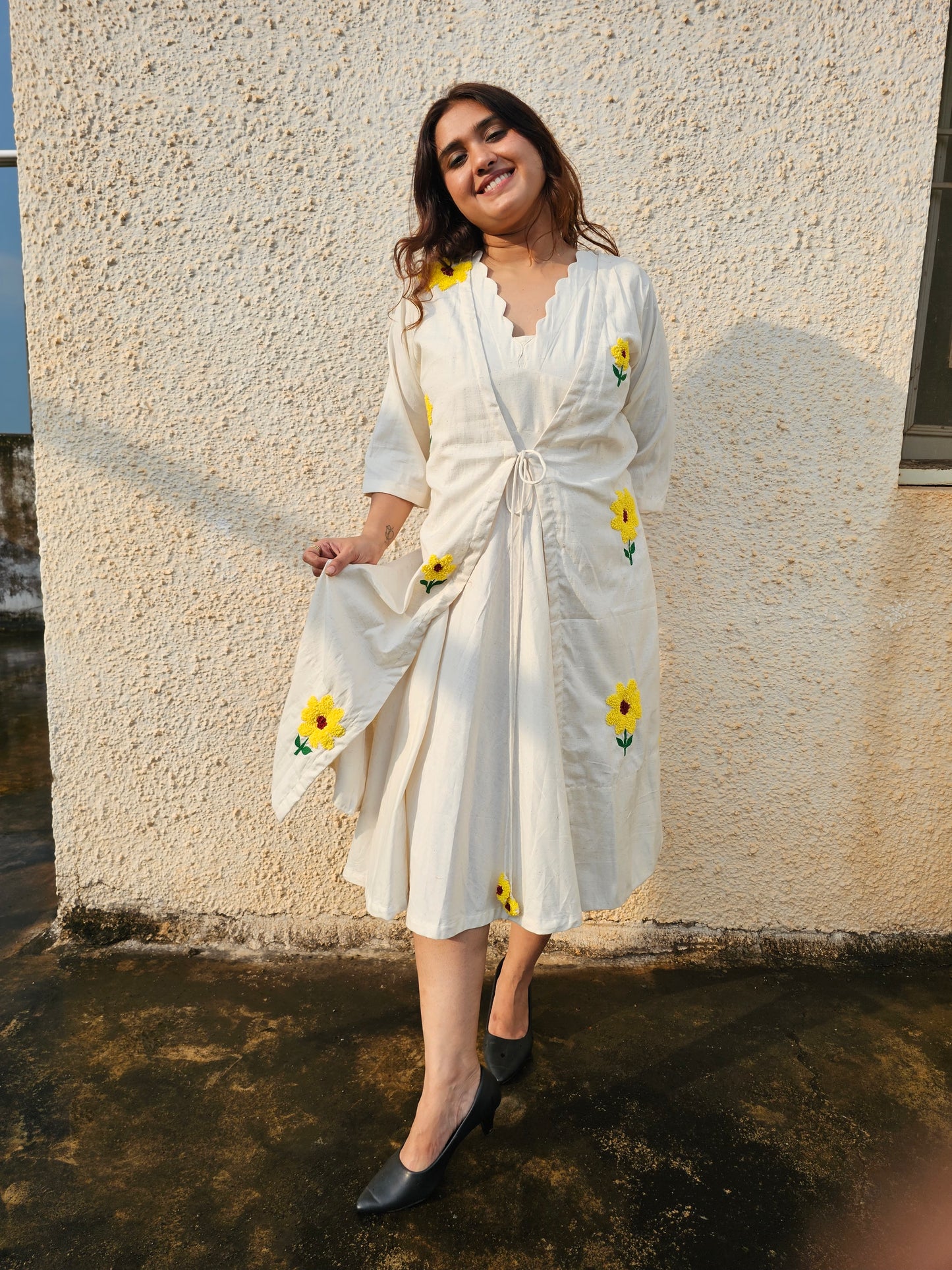 Jeenas sunflower pure cotton two piece tunic