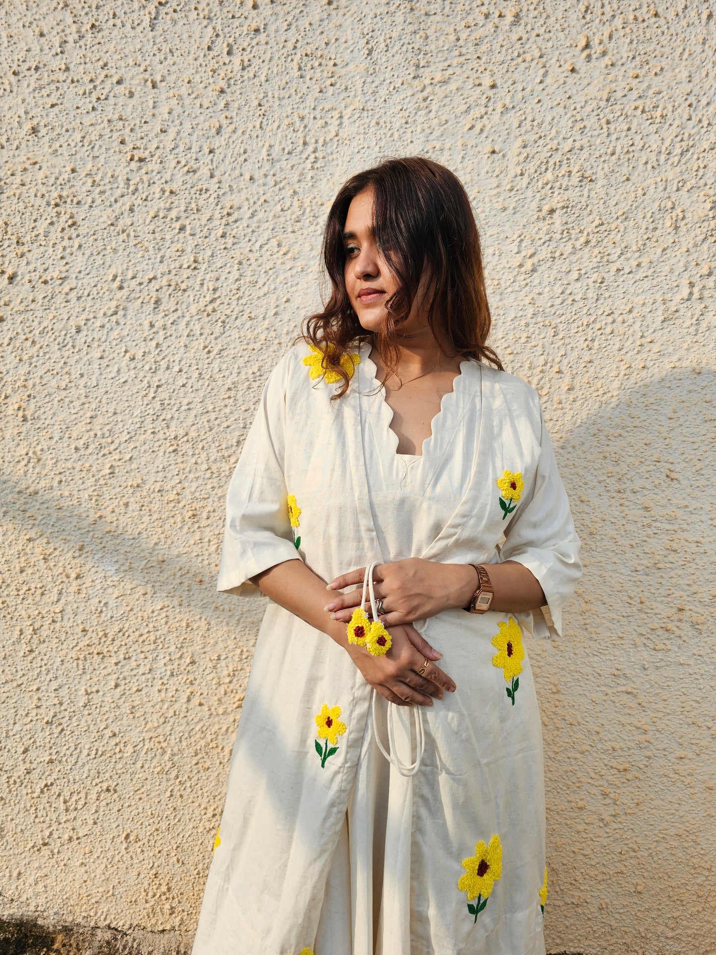 Jeenas sunflower pure cotton two piece tunic