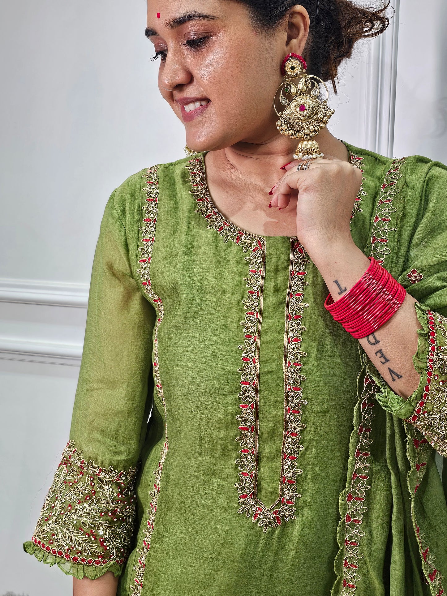 Jeenas vpure mul chanderi suit set