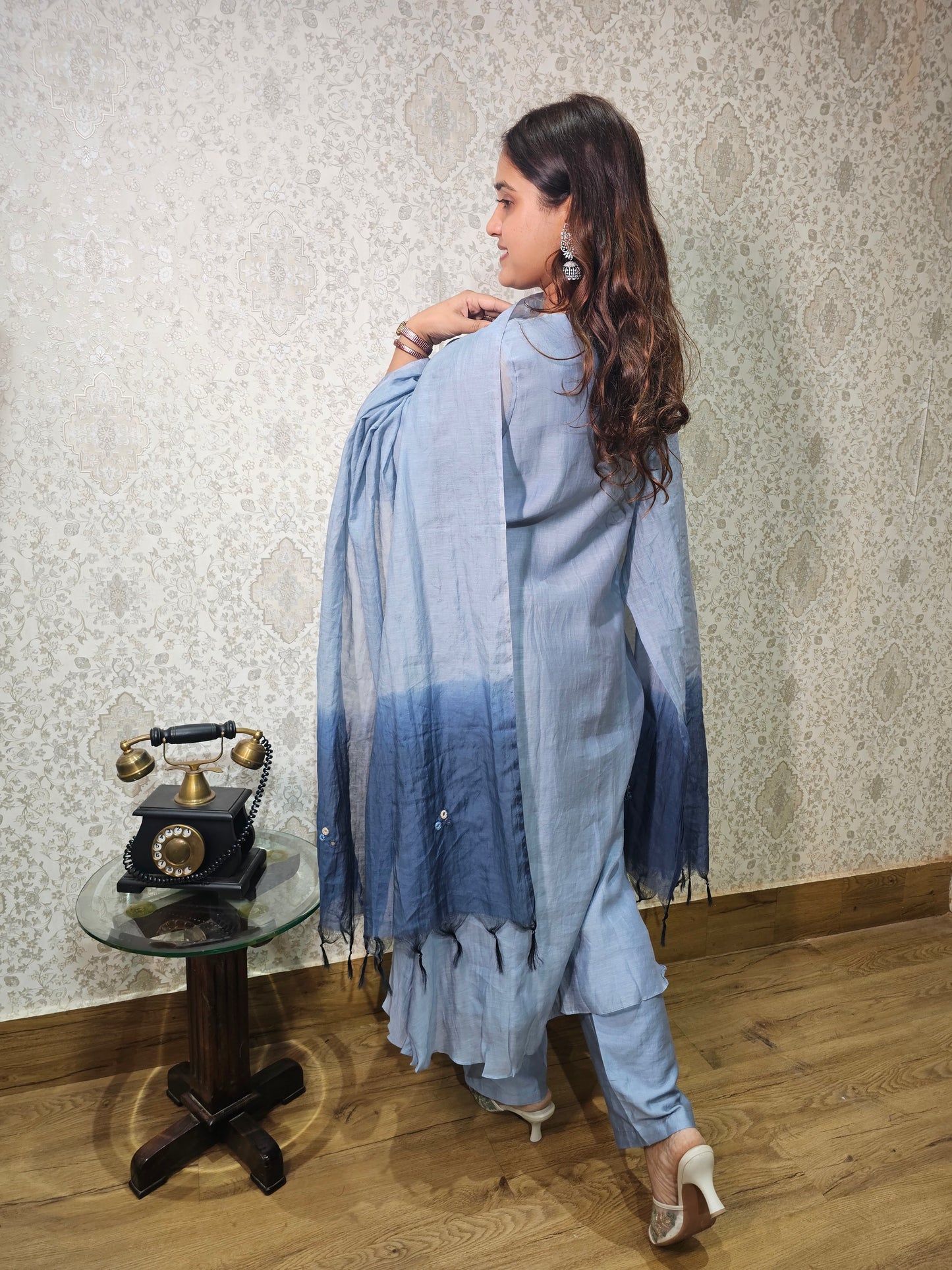 Jeenas pure mul chanderi suit set