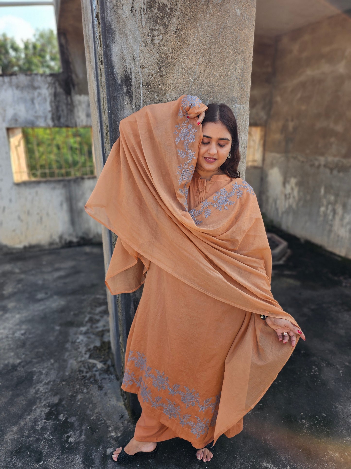 Jeenas mul chanderi suit set