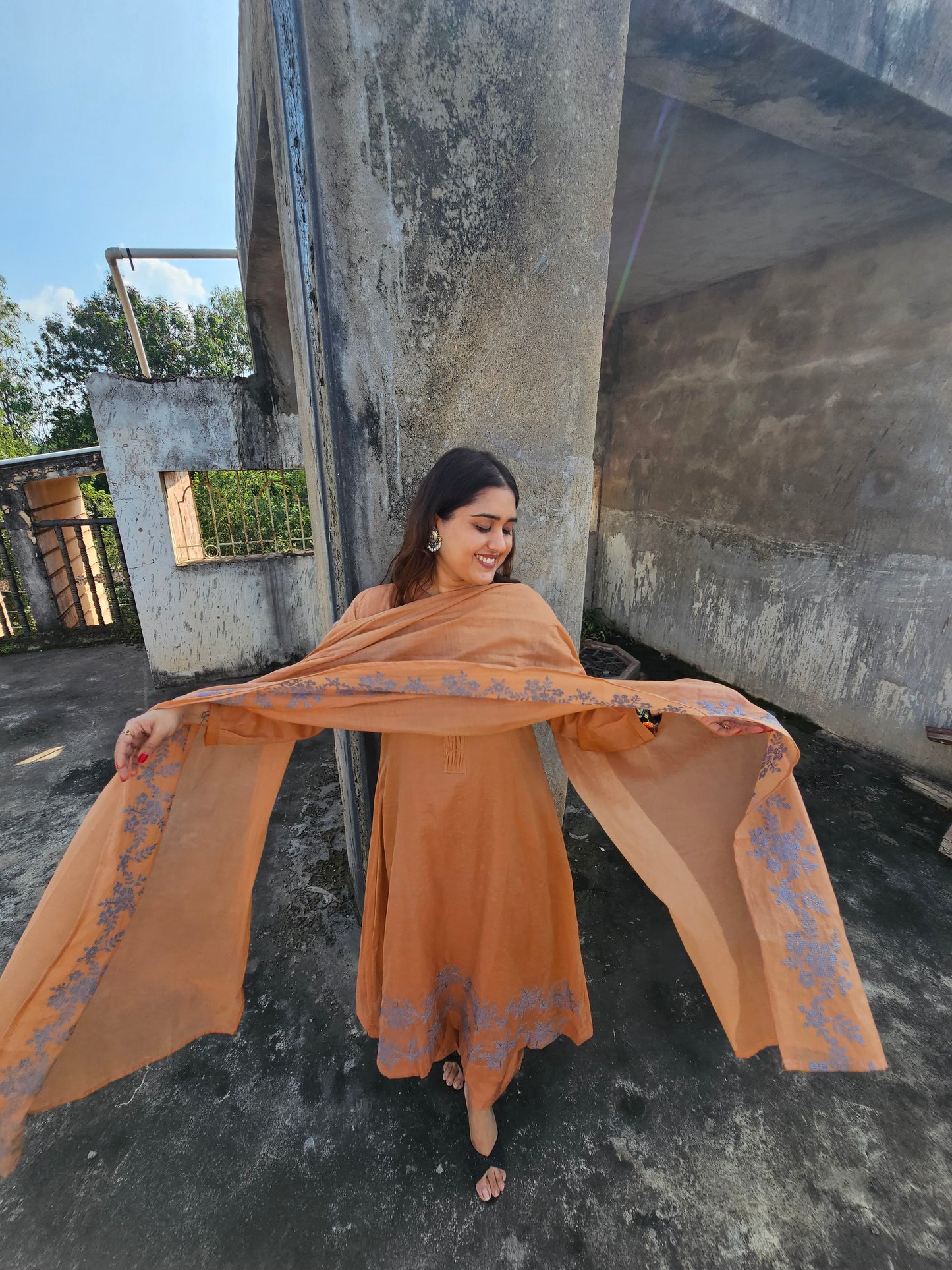 Jeenas mul chanderi suit set