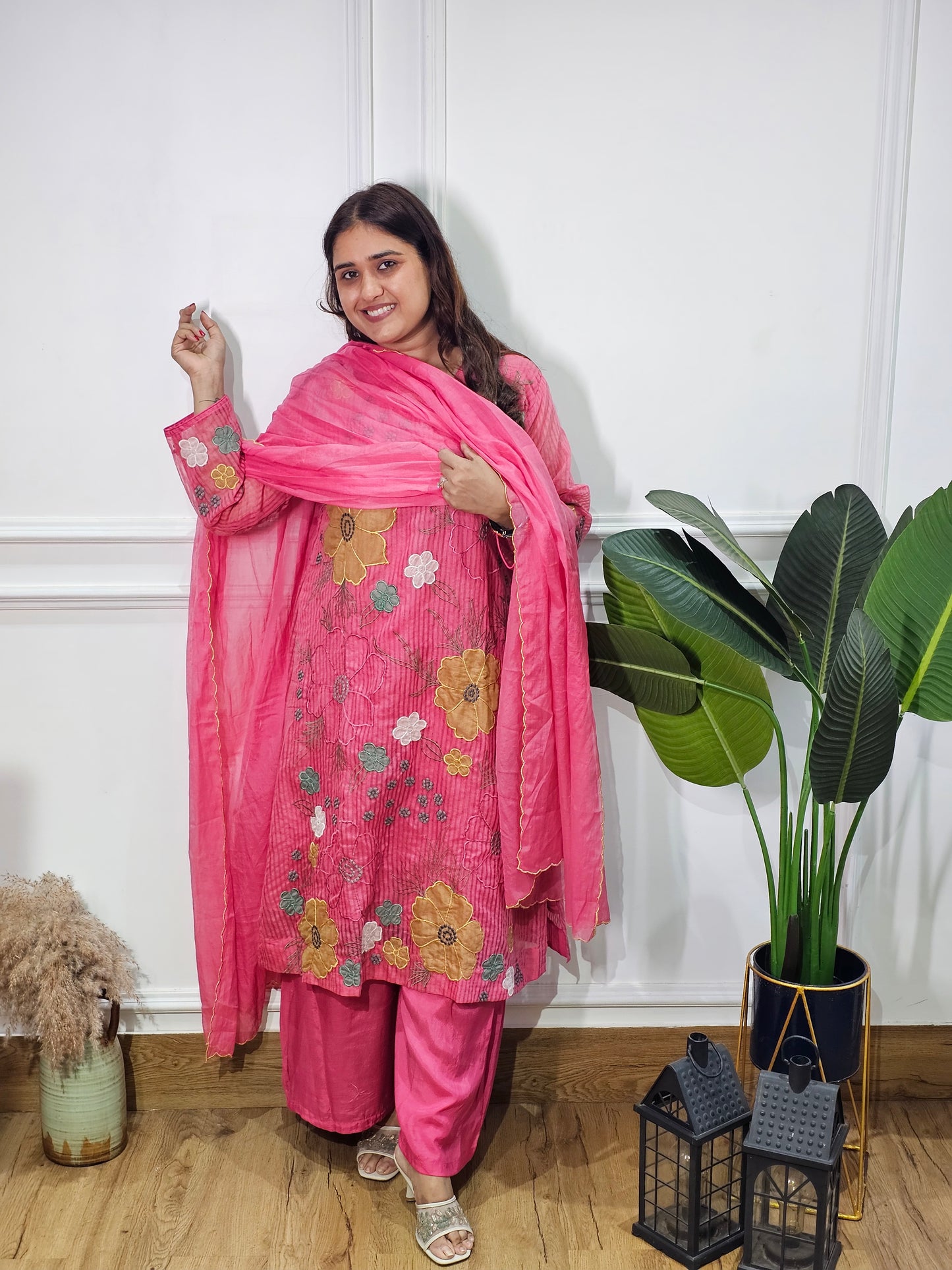 Jeenas mul chanderi suit set