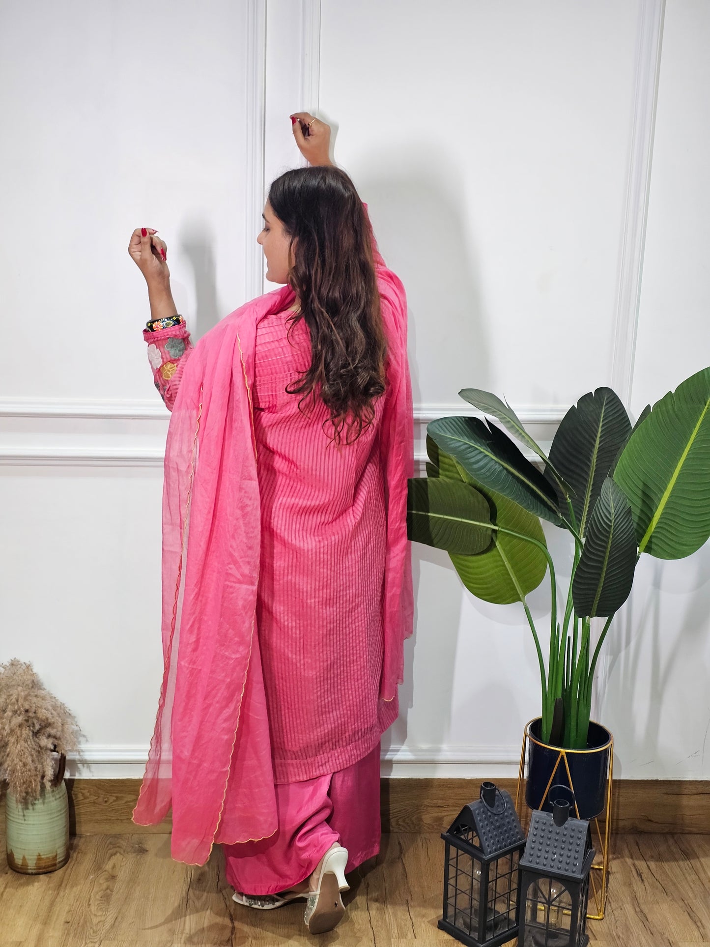 Jeenas mul chanderi suit set