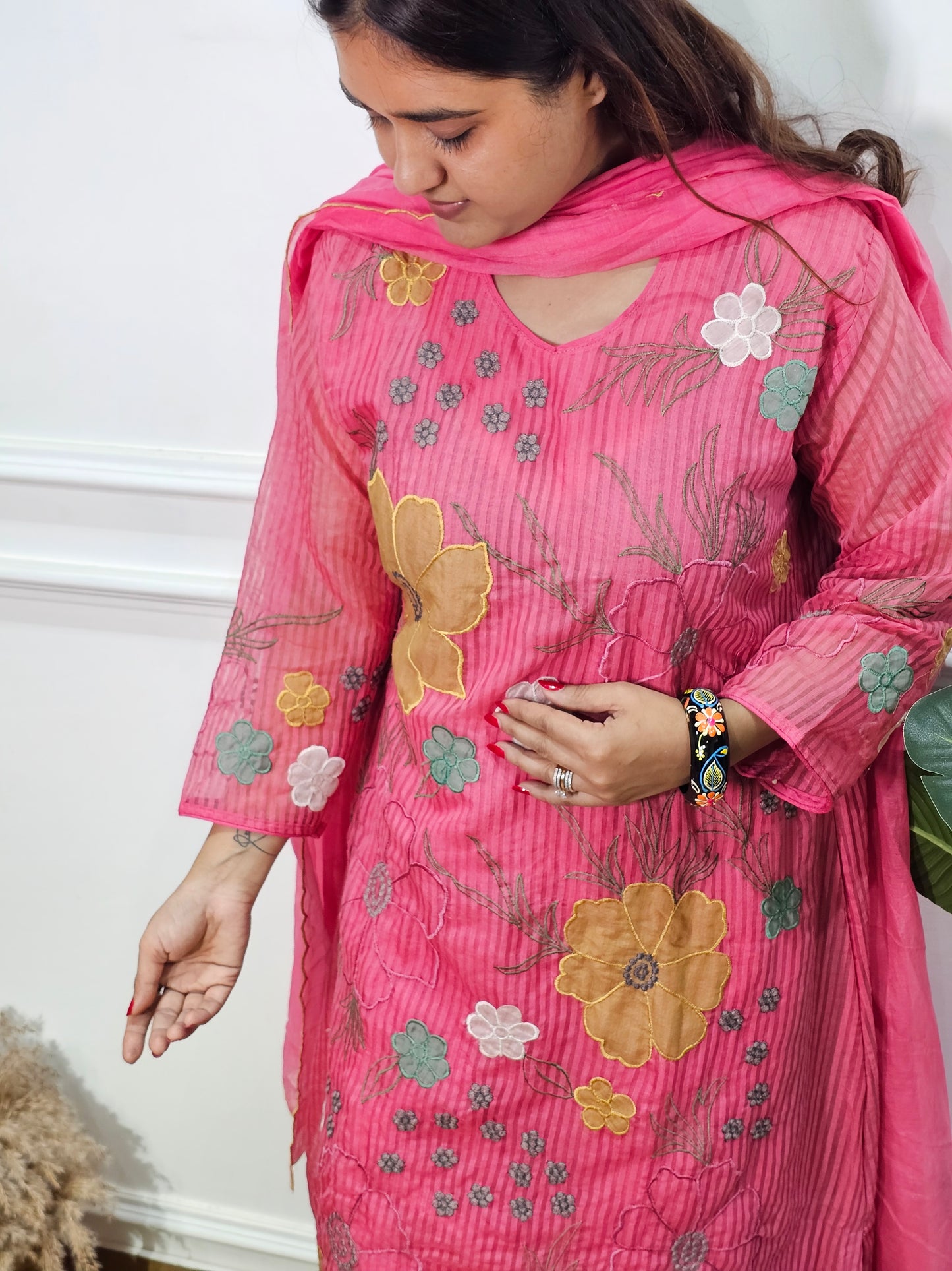 Jeenas mul chanderi suit set