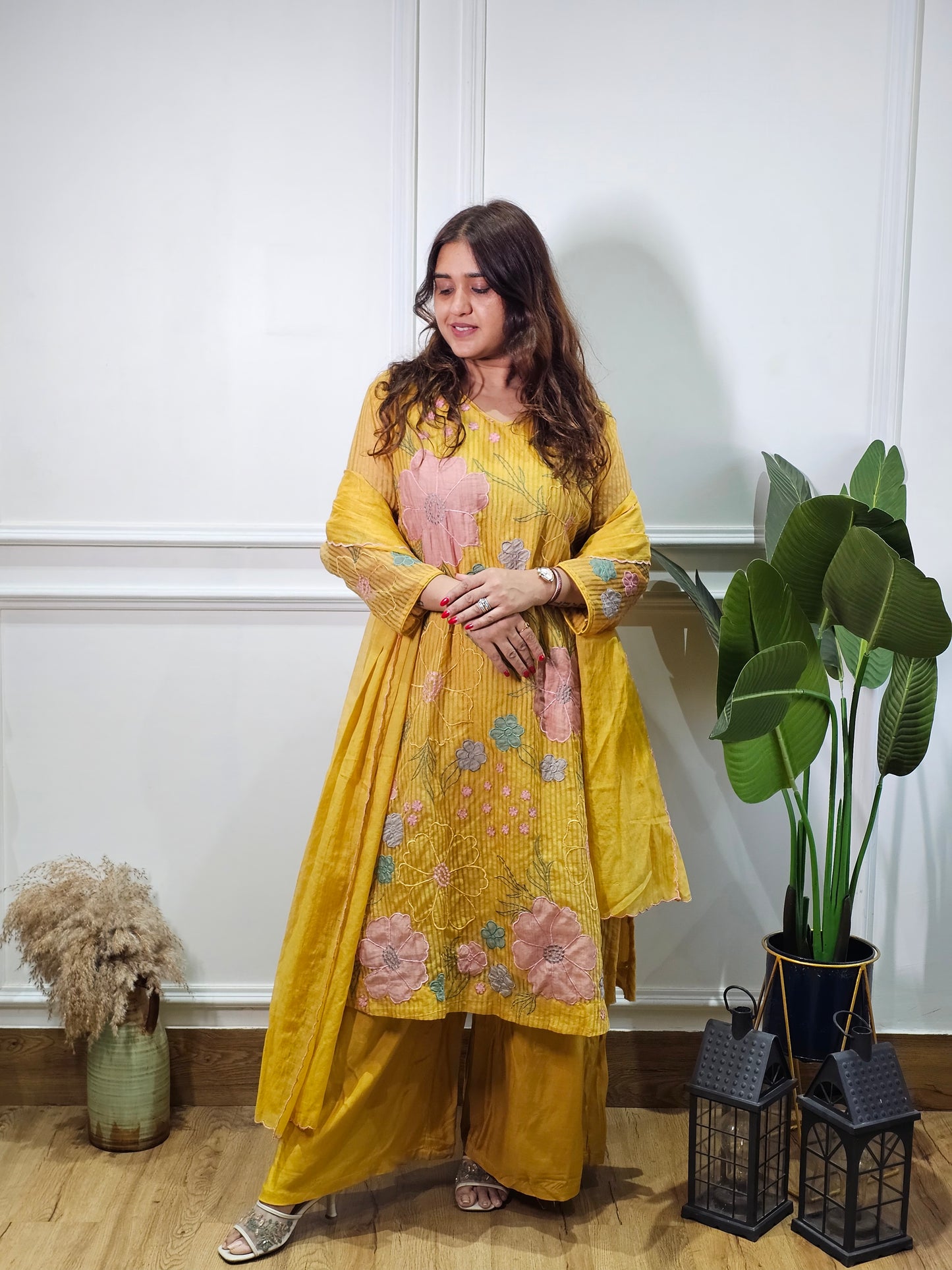 Jeenas mul chanderi suit set