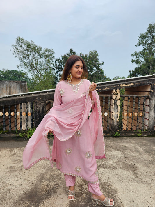 Jeenas mul chanderi suit set