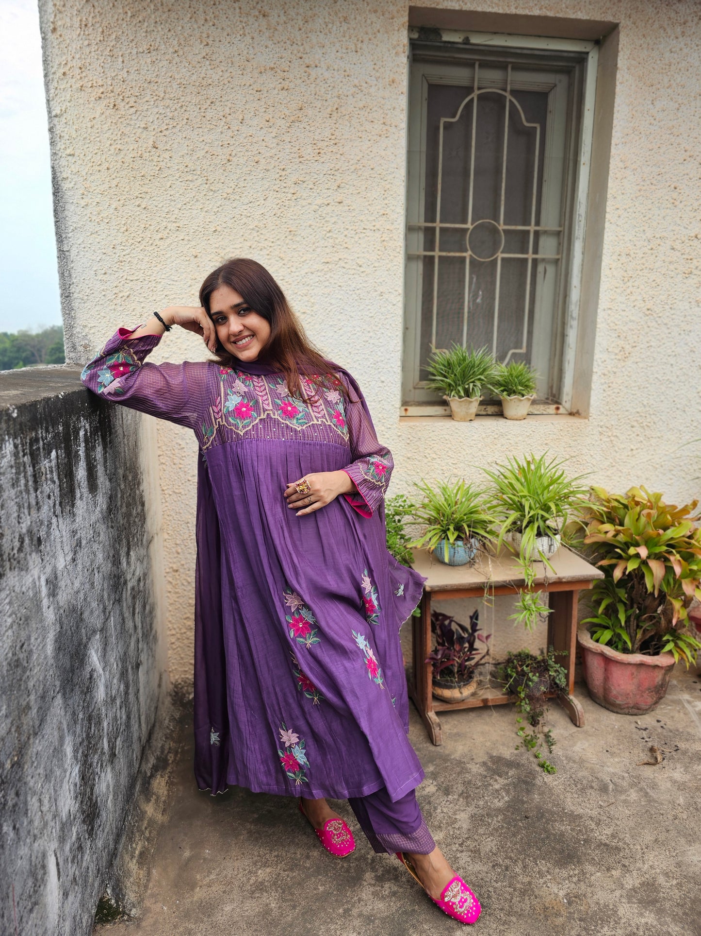 Jeenas mul chanderi suit set