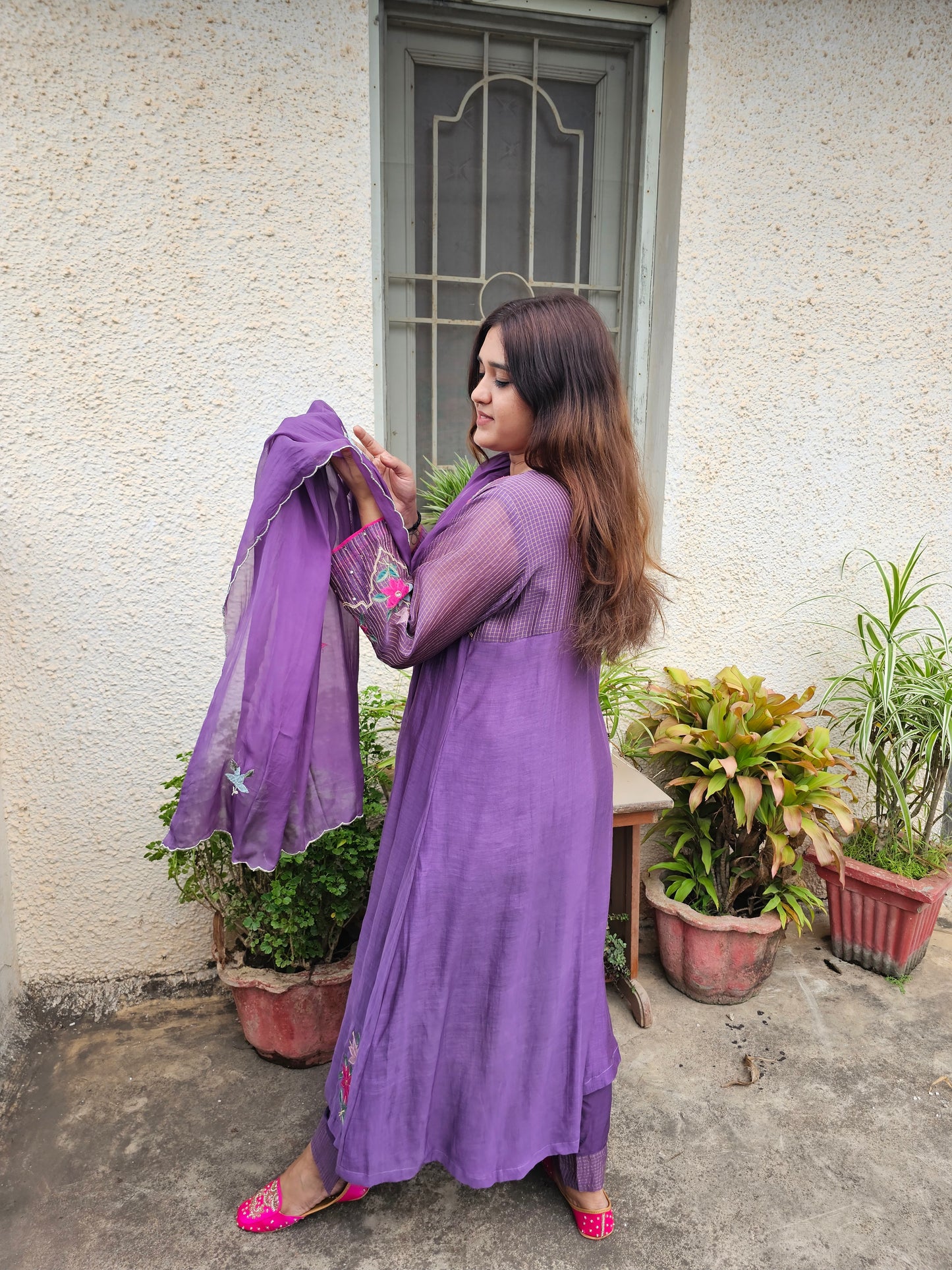 Jeenas mul chanderi suit set