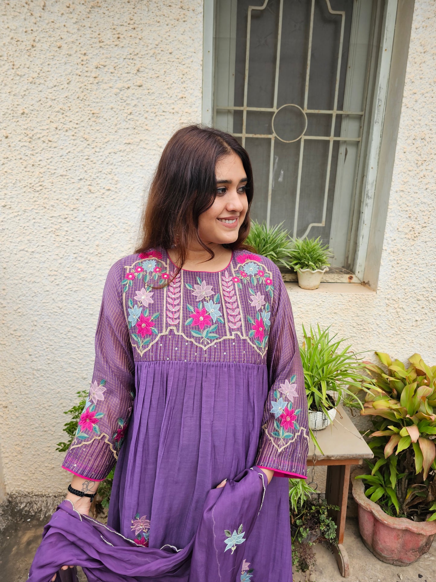 Jeenas mul chanderi suit set